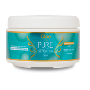 Tarro de Máscara Capilar Cloe Pure Sensation Clear, ideal para hidratación intensiva y reparación profunda.