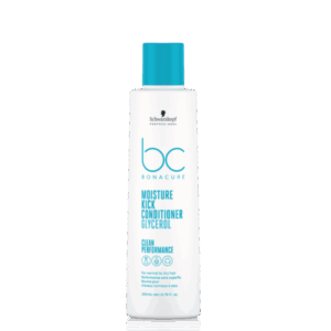 Acondicionador de la marca Schwarzkopf de la línea Moisture Kick sobre fondo transparente