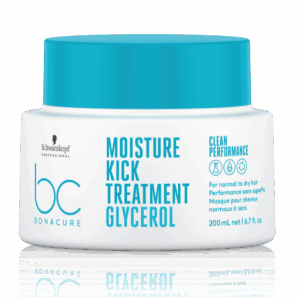 Mascarilla de la marca Schwarzkopf de la línea Moisture Kick sobre fondo transparente
