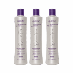 Kit completo de tratamiento Divine Anti-Frizz Rebuilder con shampoo, acondicionador y mascarilla de 300ml