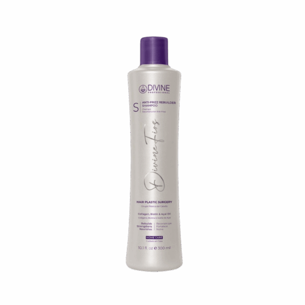 Shampoo reconstructor anti-frizz Divine de 300ml con Colágeno, Biotina y Aceite de Açai