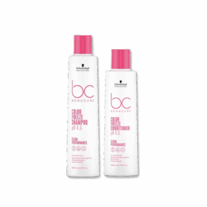 Shampoo y acondicionador de la marca Schwarzkopf de la línea color freeze sobre fondo transparenteShampoo de la marca Schwarzkopf de la línea color freeze sobre fondo transparente
