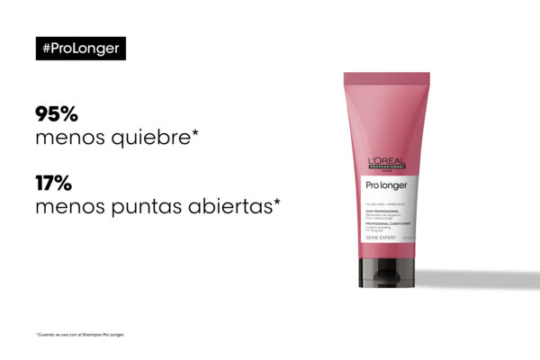 Beneficios del acondicionador Pro Longer: menos quiebre y menos puntas abiertas