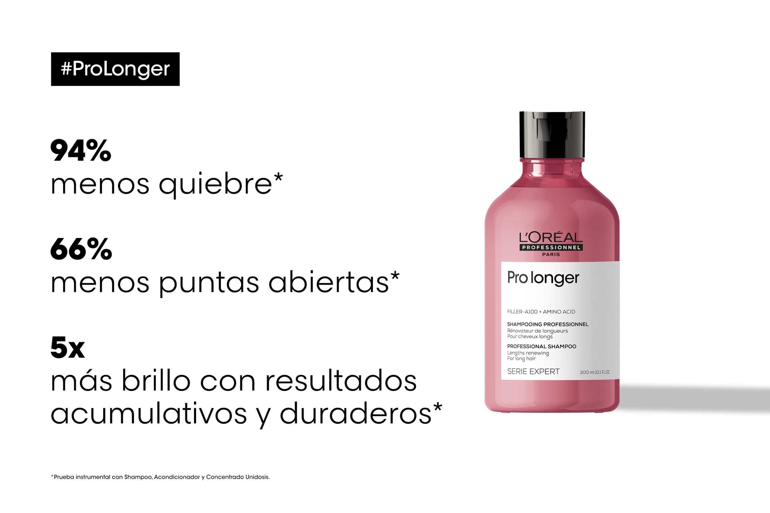 Resultados del shampoo Pro Longer: menos quiebre, menos puntas abiertas y más brillo