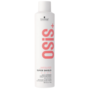 Spray protector multifunción OSIS+ Super Shield de Schwarzkopf Professional, 300 ml. Ofrece protección térmica, efecto antiestático y facilita el cepillado.