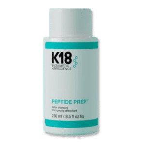 Producto K18 Peptide Prep Detox Shampoo de 250 ml con fondo transparente, ideal para uso en catálogos de tiendas online y e-commerce.