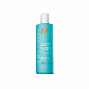 Botella de Shampoo Clarify Moroccanoil de 250 ml sobre fondo blanco