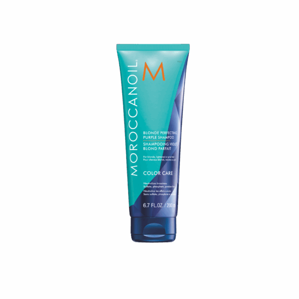 Shampoo Moroccanoil Blonde Perfecting Purple 200 ml para matizar cabellos rubios
