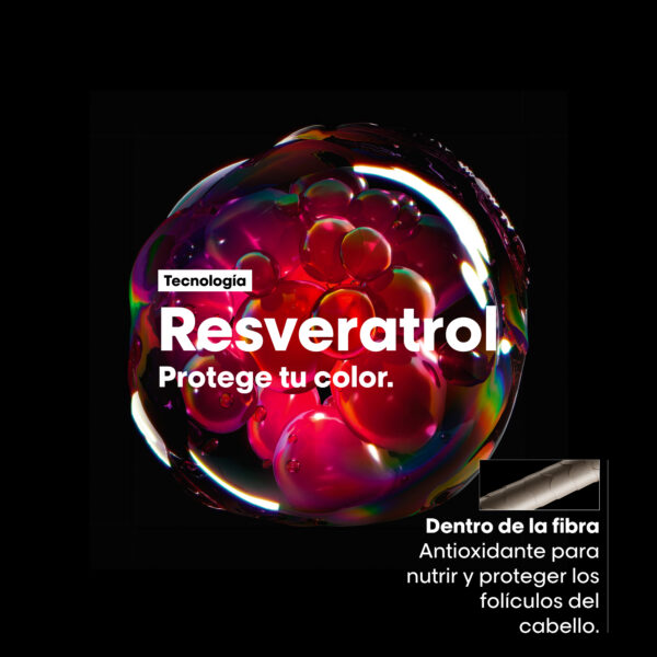Tecnología Resveratrol que protege el color del cabello teñido